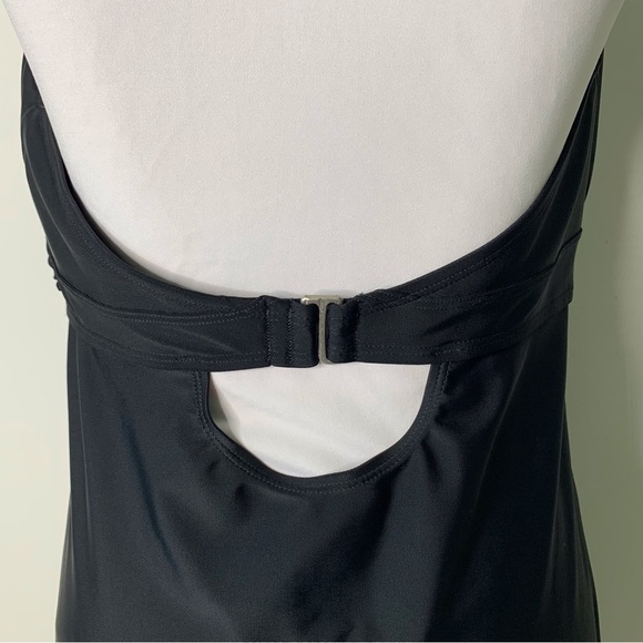 NWT Athleta Women's Black Tara Halter Swim V-Neck Dress Size 38D/DD - Picture 7 of 13